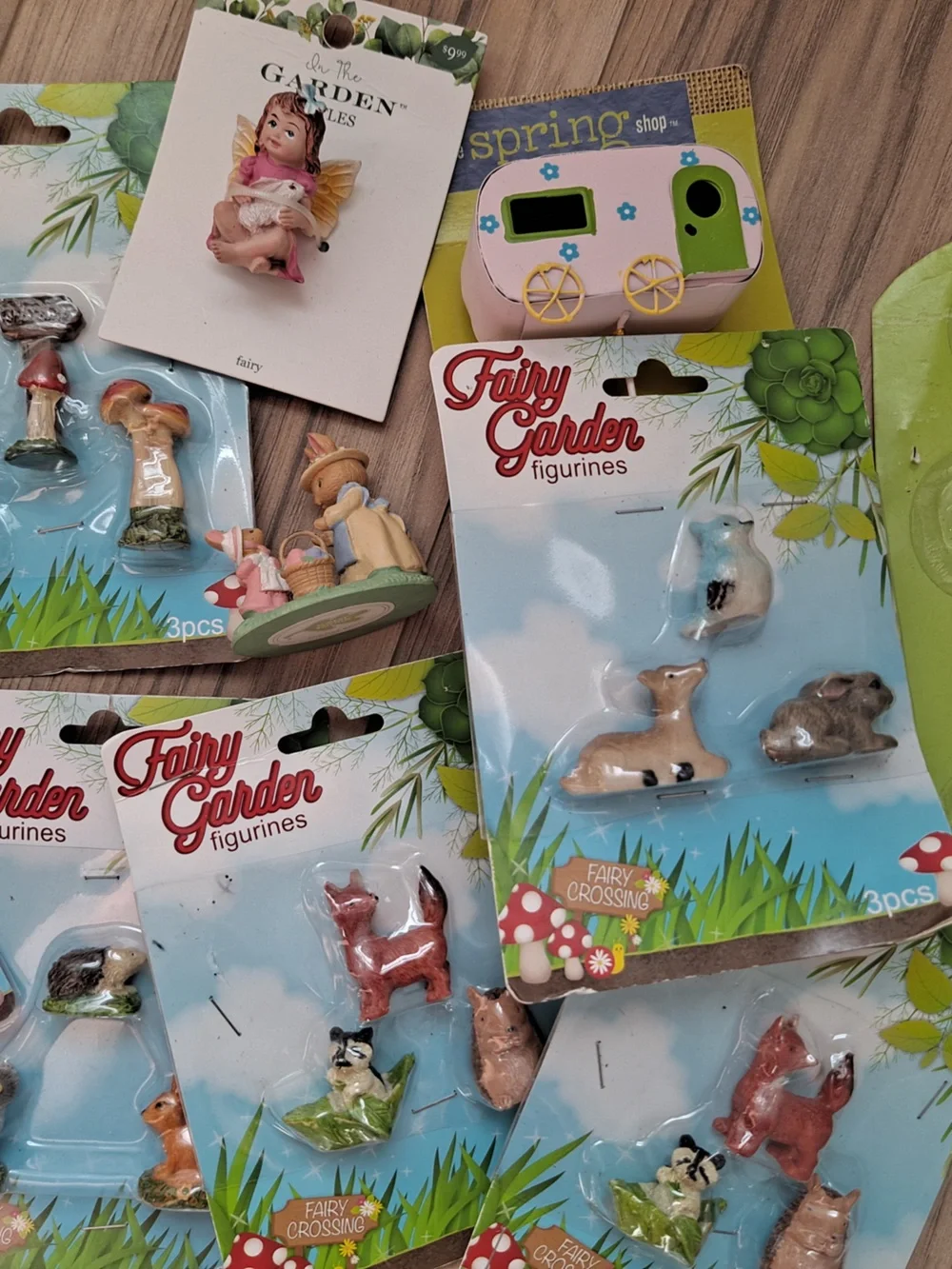 The Spring Shop Fairy Garden Figurines - Pink, Blue, Peach Lot of 10